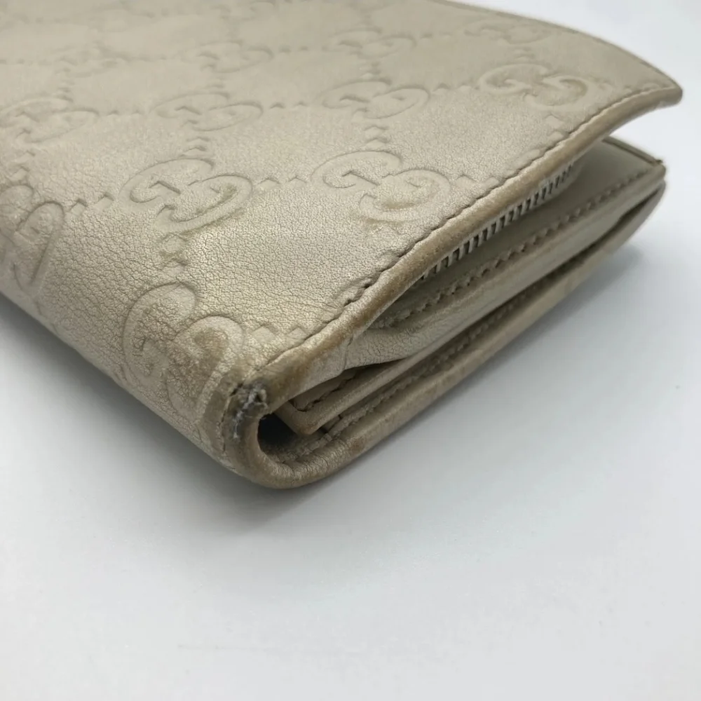 🤍🔹️GUCCI🔹️ purse long Cow Leather wallet Guccissima ivory - Picture 15 of 17